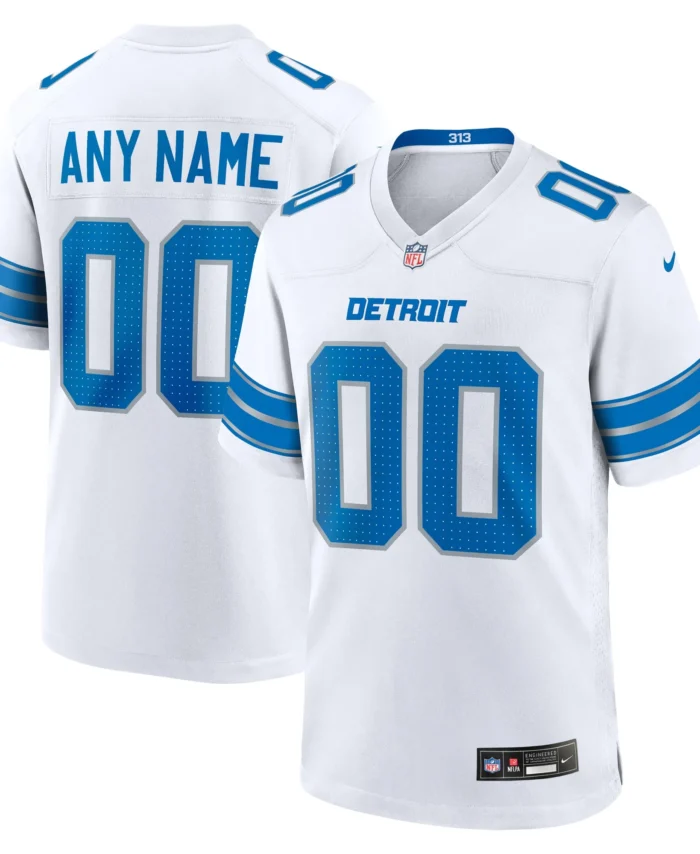 Detroit Lions Custom Game Jersey - White