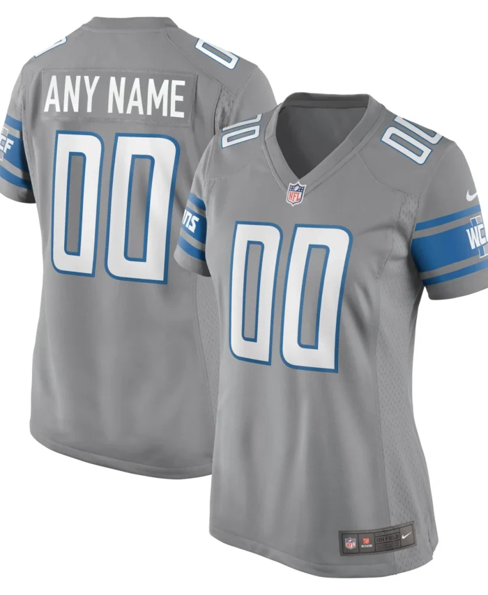 Detroit Lions Women's Alternate Custom Game Jersey - Gray