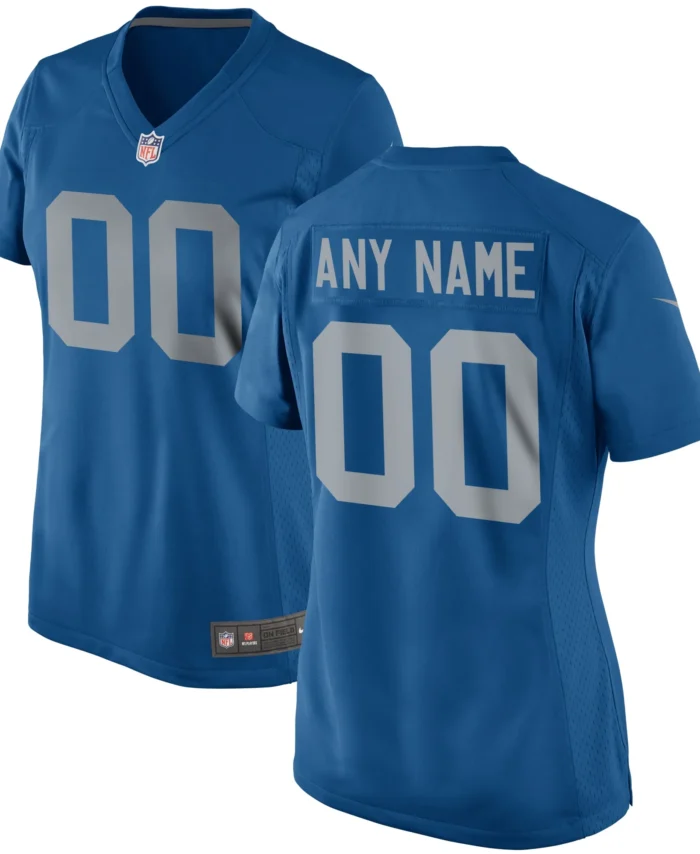 Detroit Lions Women's Throwback Custom Game Jersey - Blue