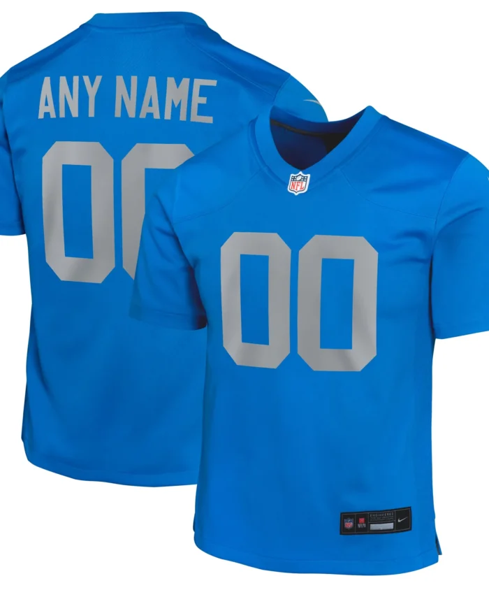 Detroit Lions Youth Alternate Custom Game Jersey - Blue