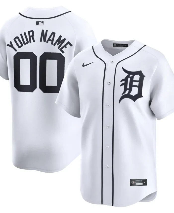Detroit Tigers Home Limited Custom Jersey - White