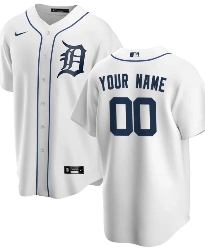 Detroit Tigers Home Replica Custom Jersey - White