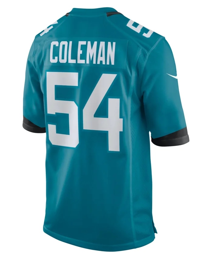 DJ Coleman Jacksonville Jaguars  Game Jersey -  Teal