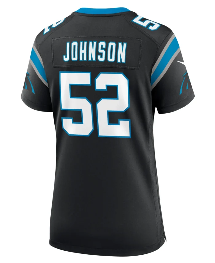 DJ Johnson Carolina Panthers Women's  Game Jersey -  Black