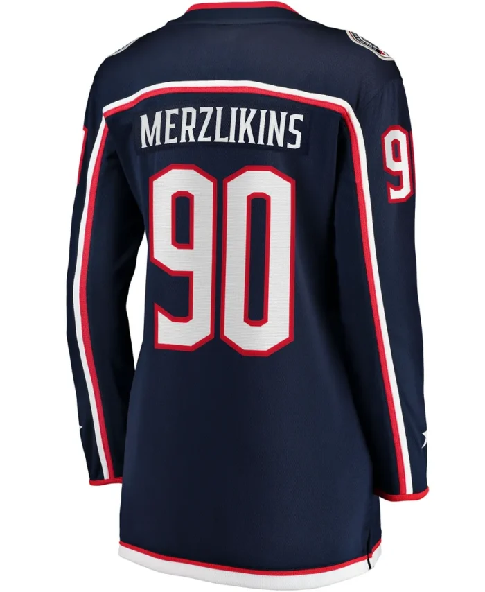 Elvis Merzlikins Columbus Blue Jackets Fanatics Women Home Breakaway Jersey - Navy