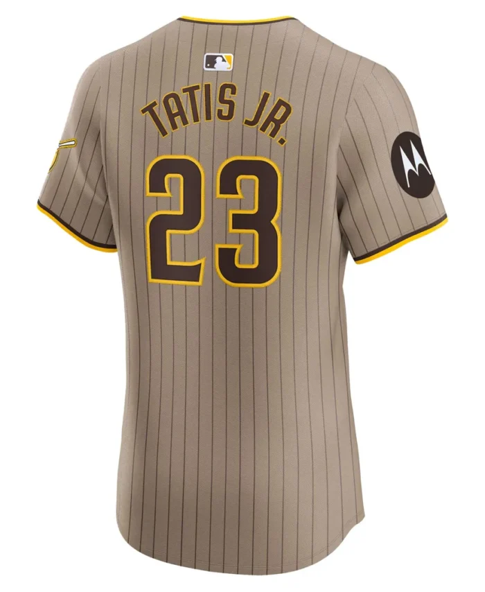 Fernando Tatis Jr. San Diego Padres Alternate Elite Sponsor Patch Player Jersey- Tan