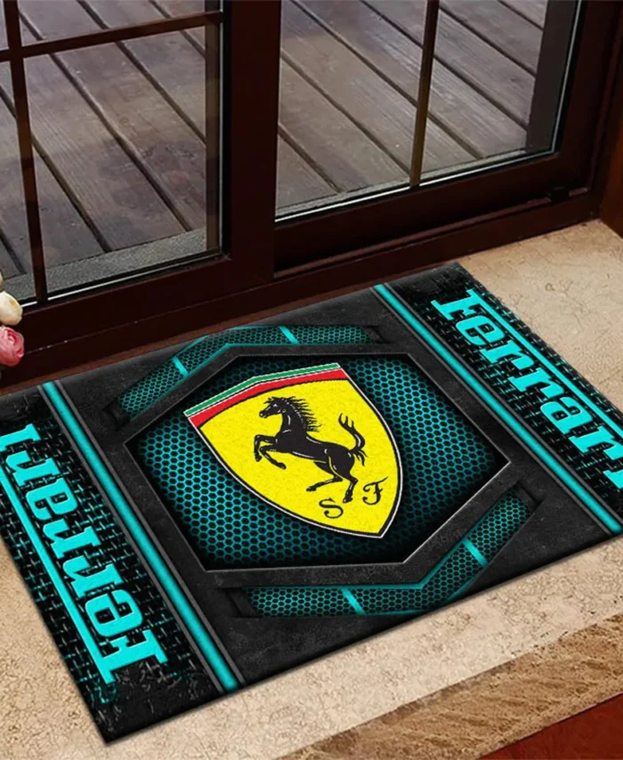 Iconic Performance Vehicle Doormat, All Over Print Doormat For Car Owners CAR135 - Cyan