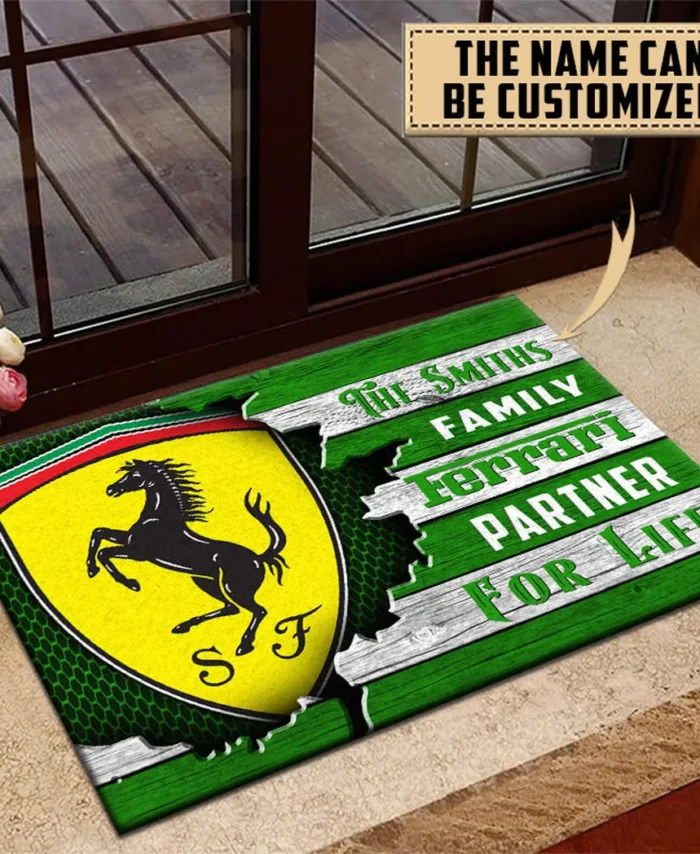 Italian Supercar Doormat, All Over Print Doormat For Car Owners CAR135 - Green