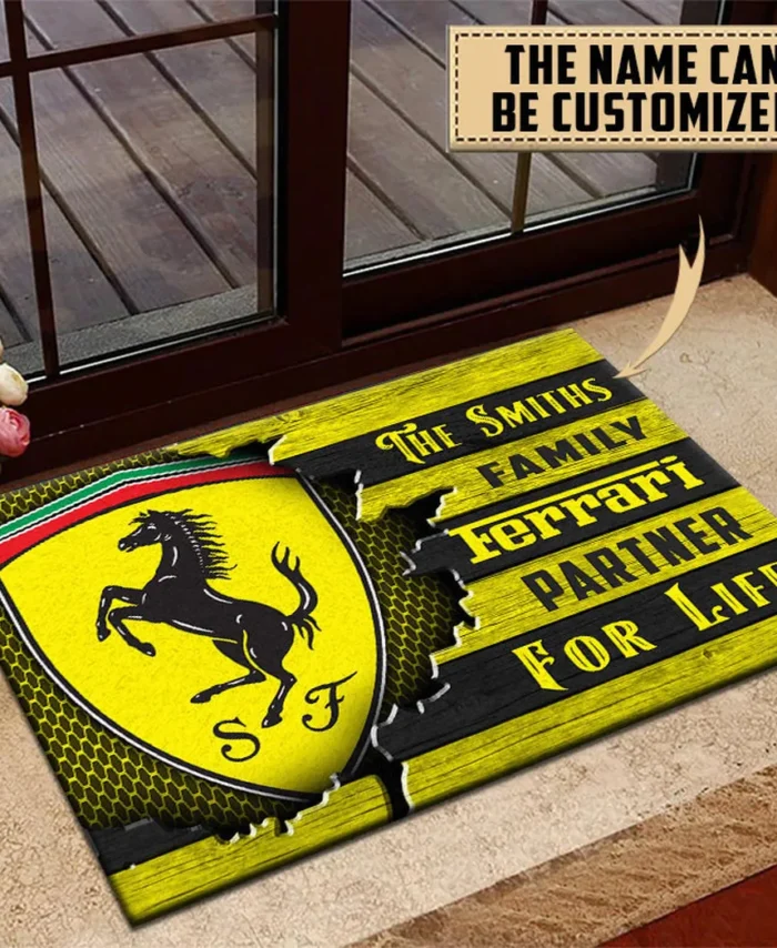 Italian Supercar Doormat, All Over Print Doormat For Car Lovers CAR135 - Yellow