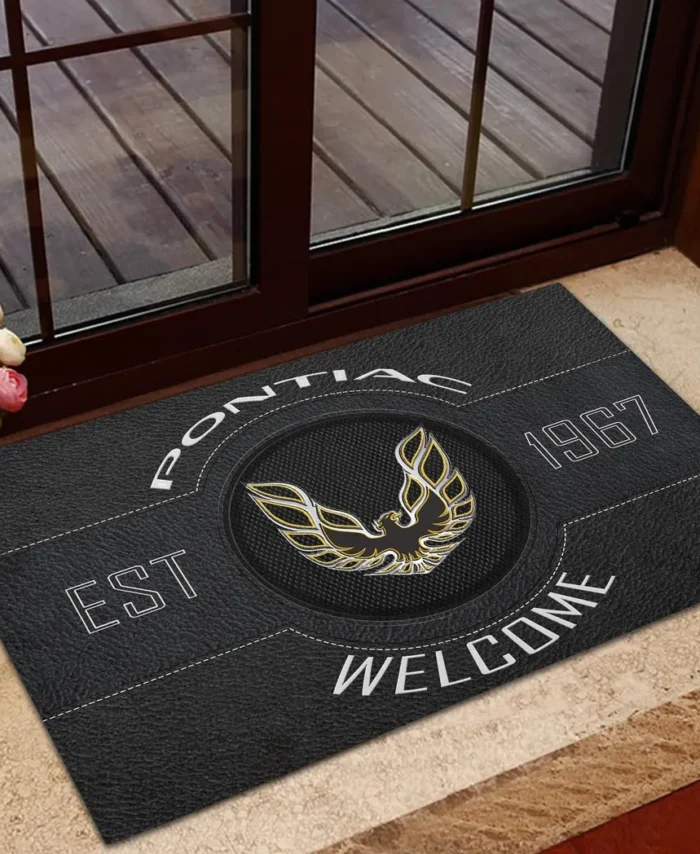 Old-School Coupe Doormat, Durable Auto-Inspired Rug for Garage or Home Entry CAR169 - Black