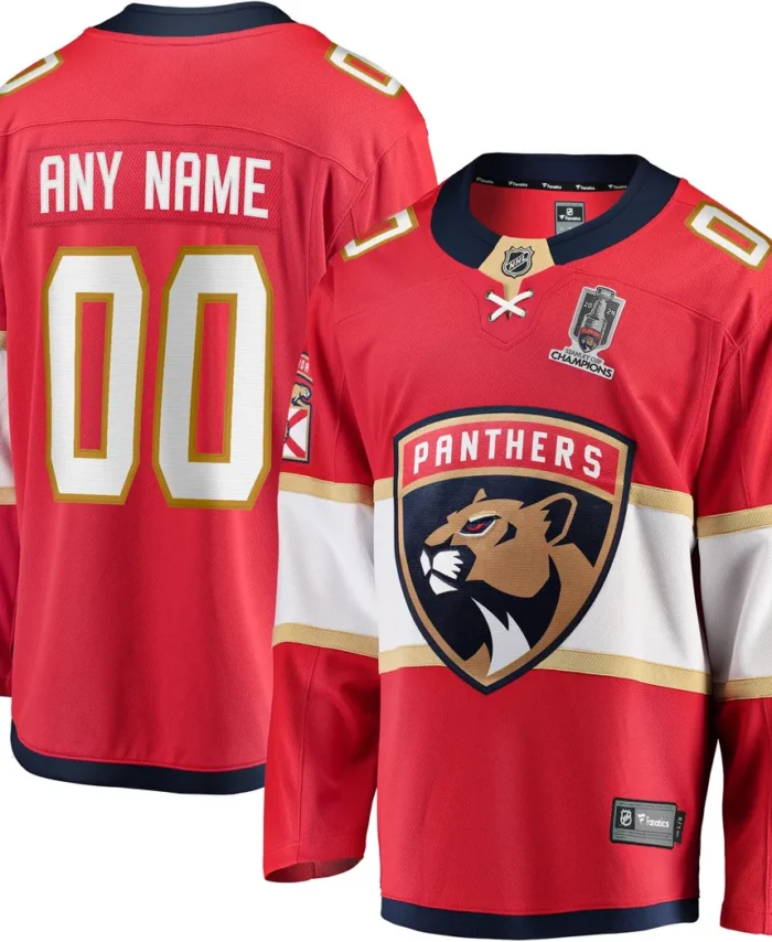 Florida Panthers Fanatics Home 2024 Stanley Cup Champions Breakaway Custom Jersey?? Red