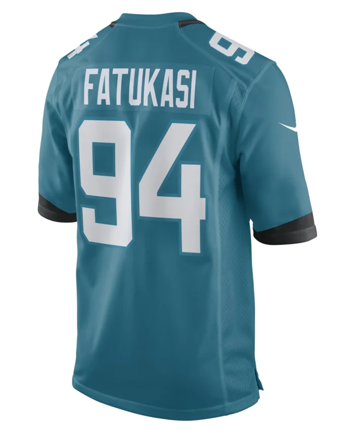 Folorunso Fatukasi Jacksonville Jaguars Game Player Jersey - Teal