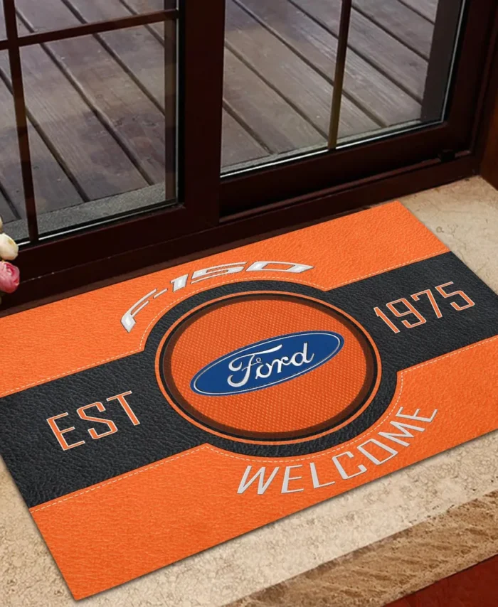 American Car Doormat, Durable Auto-Inspired Rug for Garage or Home Entry CAR169 - Orange