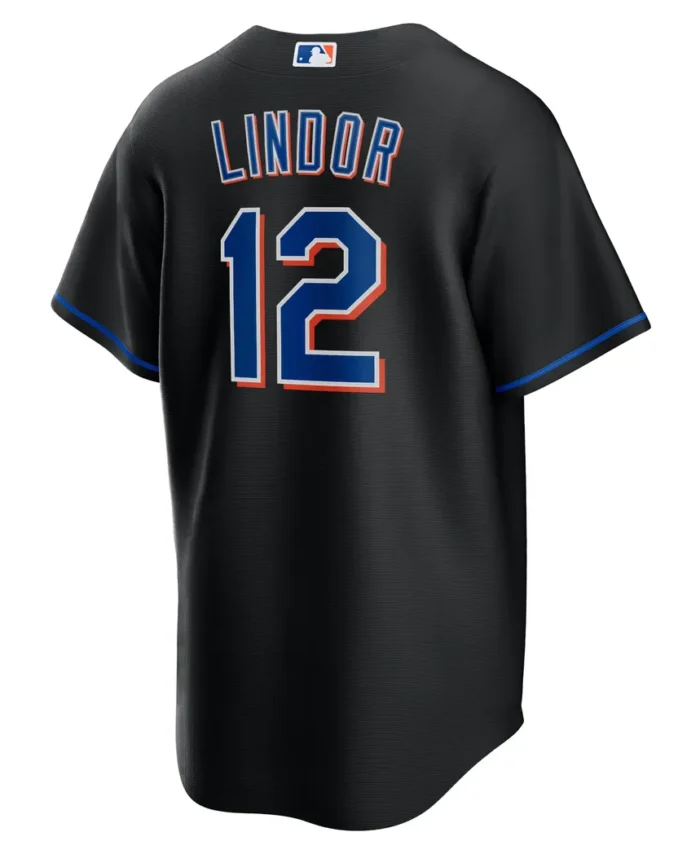 Francisco Lindor New York Mets 2022 Alternate Replica Player Jersey - Black