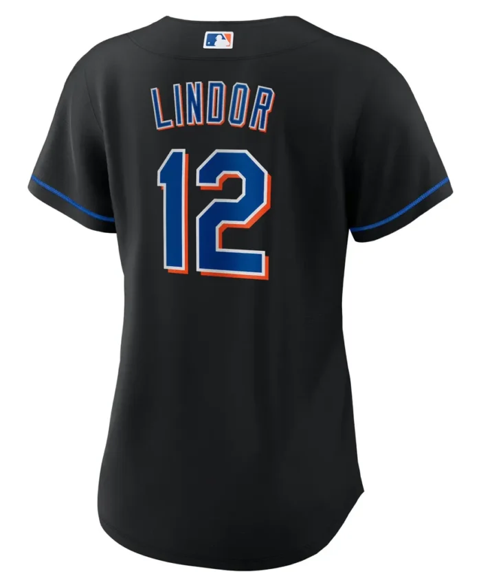 Francisco Lindor New York Mets Women 2022 Alternate Replica Player Jersey - Black
