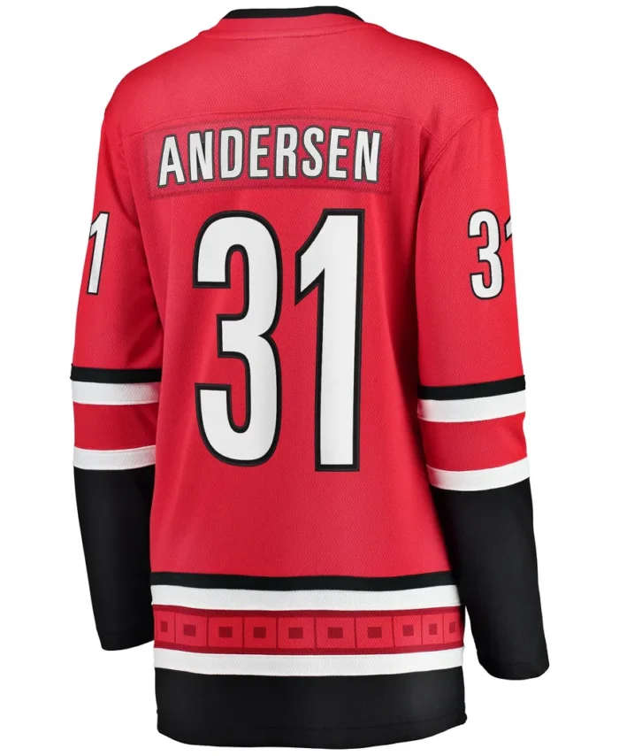 Frederik Andersen Carolina Hurricanes Fanatics Women Alternate Breakaway Player Jersey - Red