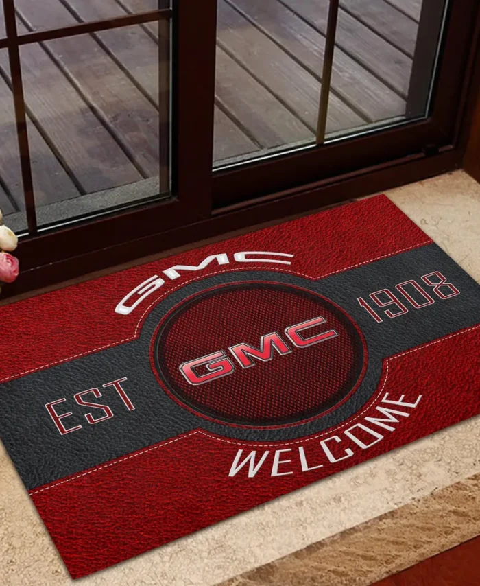 Full-Size Pickup Doormat, Automotive Logo Style Floor Mat CAR169 - Red