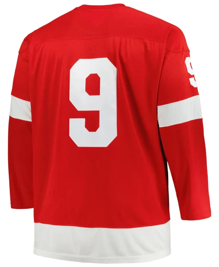 Gordie Howe Detroit Red Wings Mitchell Ness Big Tall 1960 Captain Patch Blue Line Player Jersey - Red