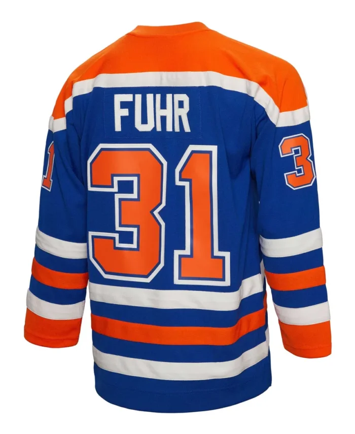Grant Fuhr Edmonton Oilers Mitchell Ness  1986/87 Blue Line Player Jersey - Royal