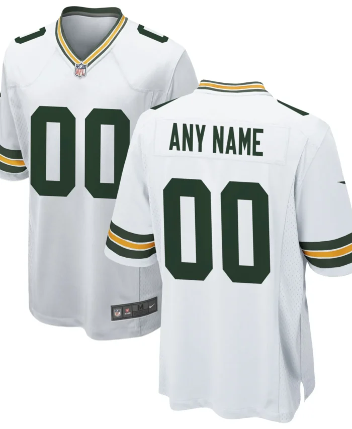 Green Bay Packers Custom Game Jersey - White