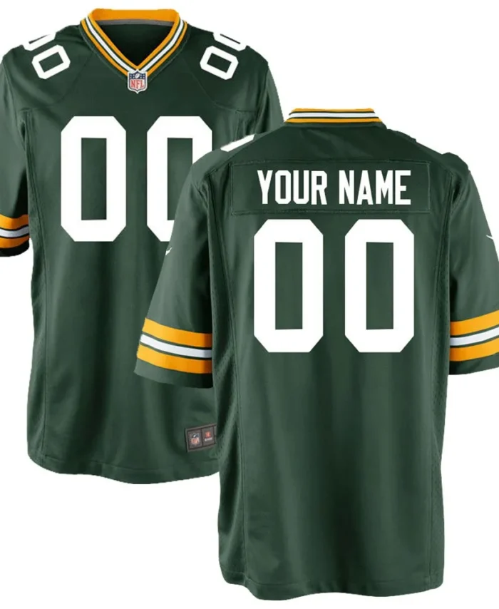 Green Bay Packers Youth Custom Game Jersey - Green