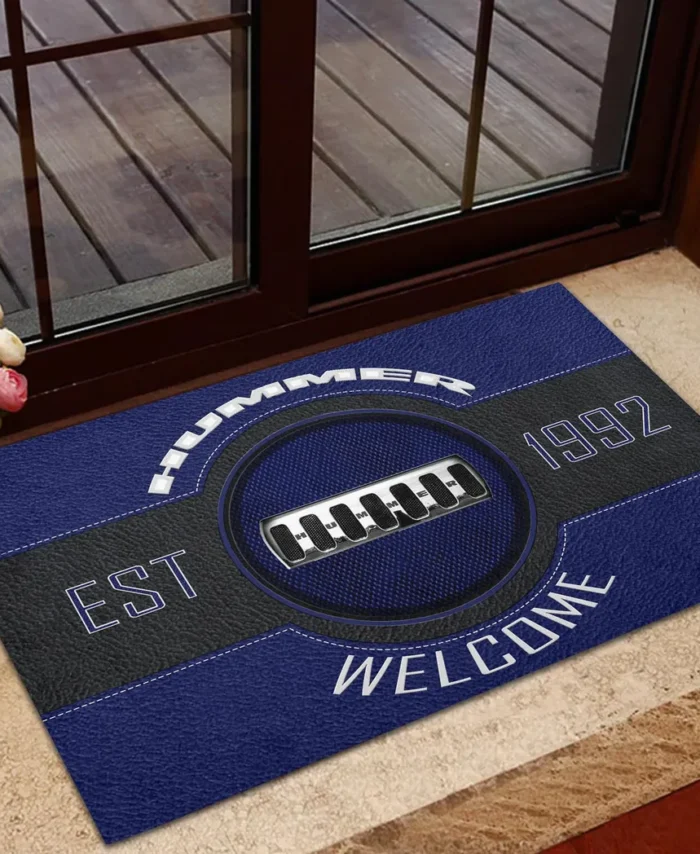 Heavy-Duty 4x4 Doormat, All Over Print Doormat For Car Lovers CAR169 - Blue