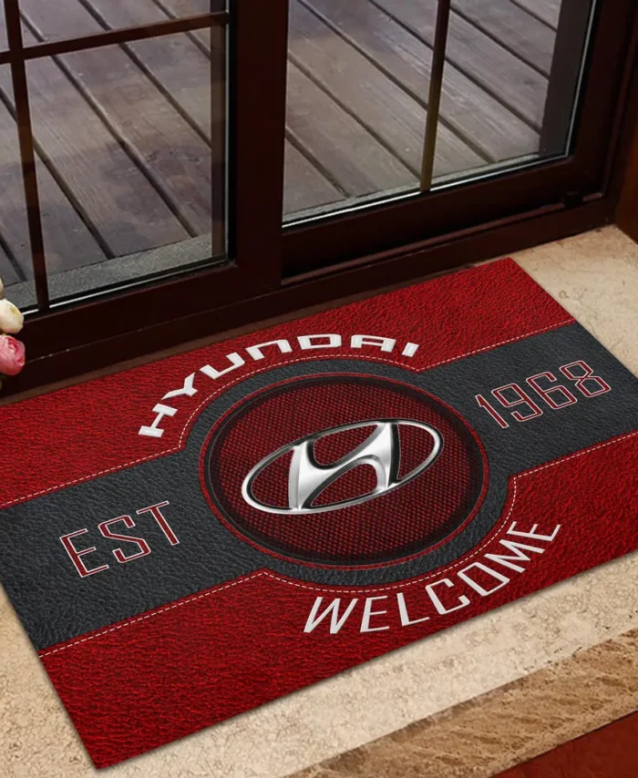 Passenger Vehicle Doormat, Durable Auto-Inspired Rug for Garage or Home Entry CAR169 - Red