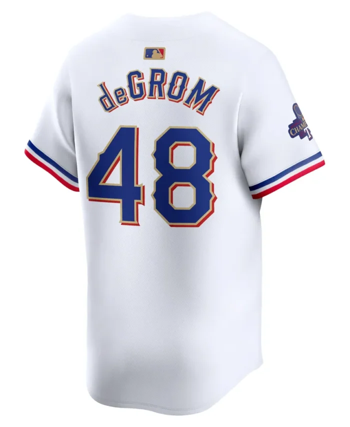 Jacob deGrom Texas Rangers 2024 Gold Collection Limited Player Jersey-White