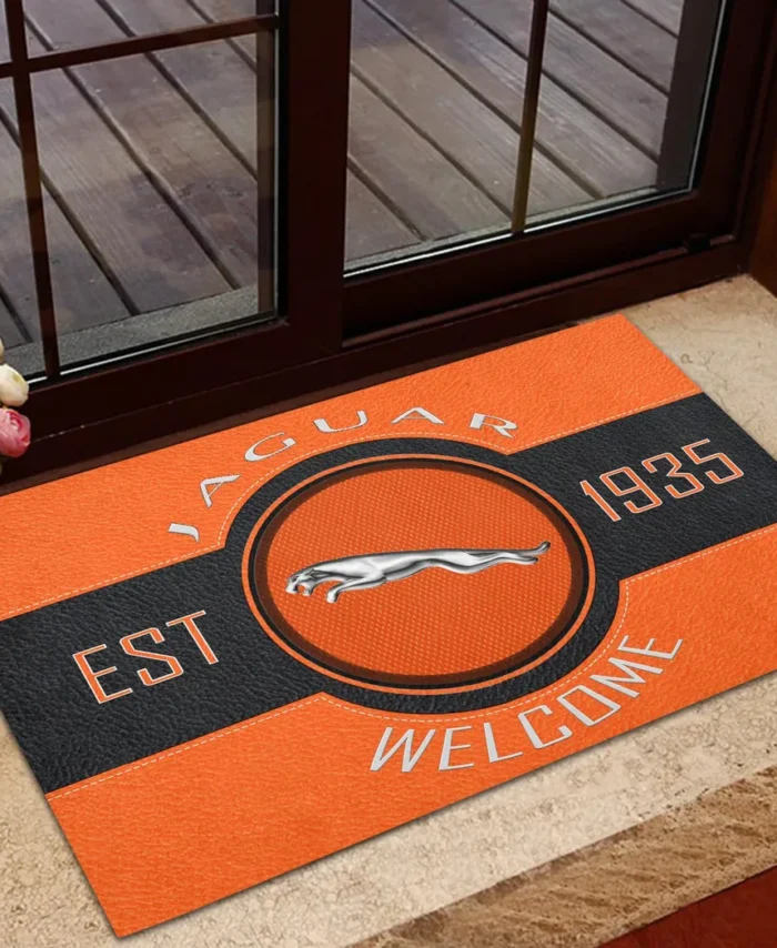 Stylish Luxury Vehicle Doormat, Durable Auto-Inspired Rug for Garage or Home Entry CAR169 - Orange