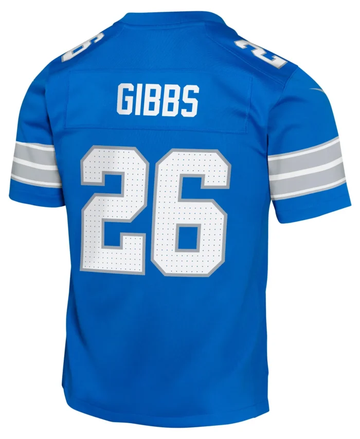 Jahmyr Gibbs Detroit Lions Youth Team Player Game Jersey - Blue