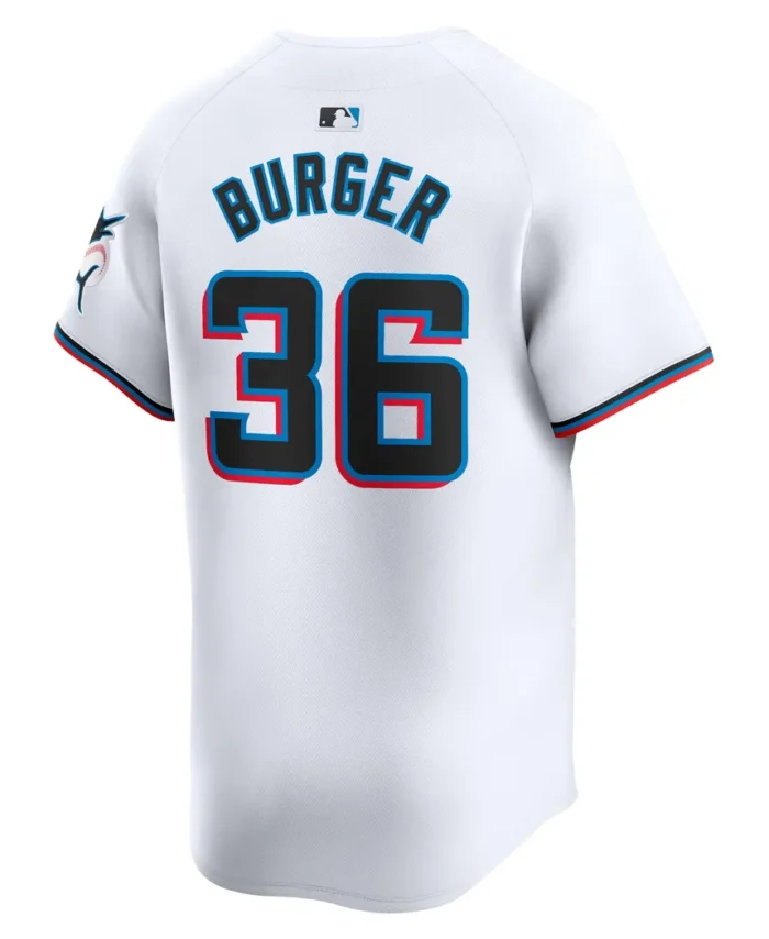 Jake Burger Miami Marlins Home Limited Player Jersey - White