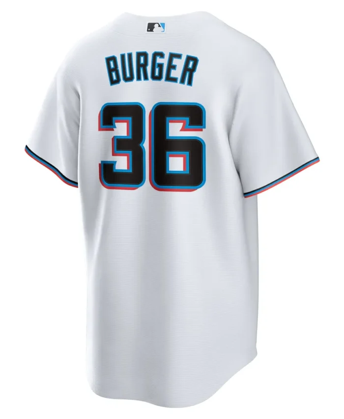 Jake Burger Miami Marlins Home Replica Team Jersey - White