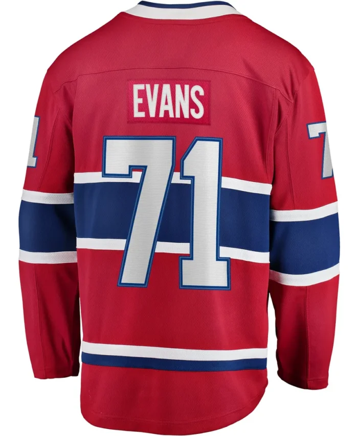 Jake Evans Montreal Canadiens Fanatics Home Breakaway Player Jersey - Red