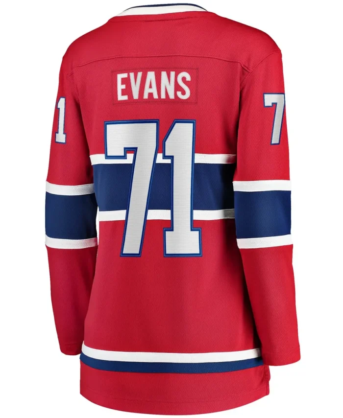 Jake Evans Montreal Canadiens Fanatics Women Home Breakaway Player Jersey - Red