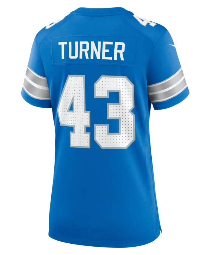 James Turner Detroit Lions Women's Game Jersey -  Blue
