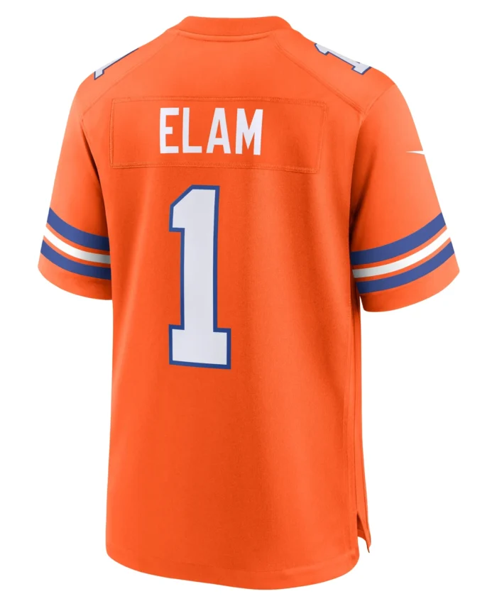 Jason Elam Denver Broncos Mile High Collection 1977 Throwback Retired Player Game Jersey - Orange
