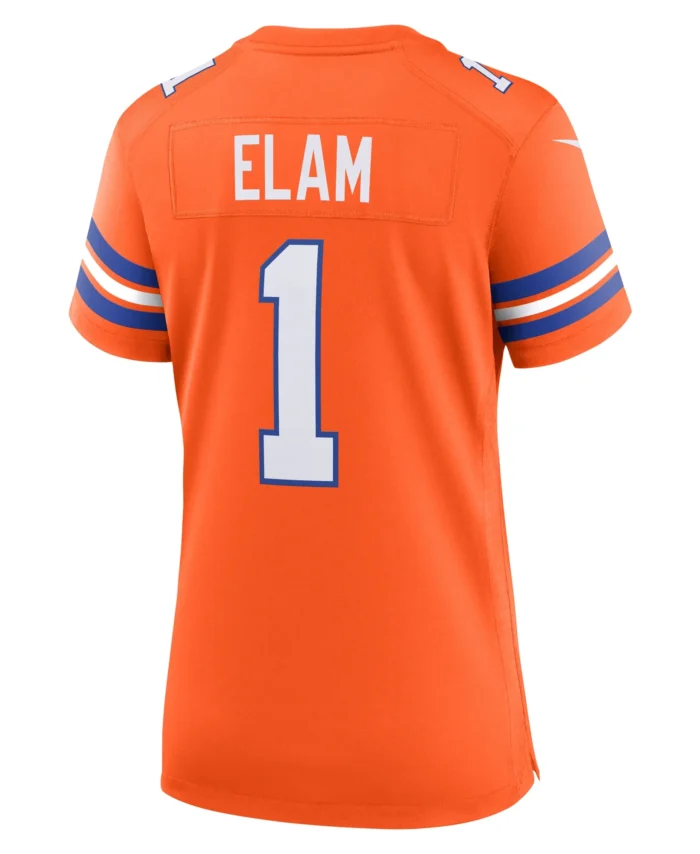 Jason Elam Denver Broncos Women's Mile High Collection 1977 Throwback Retired Player Game Jersey - Orange