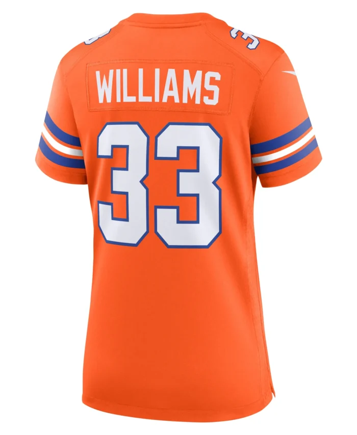 Javonte Williams Denver Broncos Women's Mile High Collection 1977 Throwback Player Game Jersey - Orange