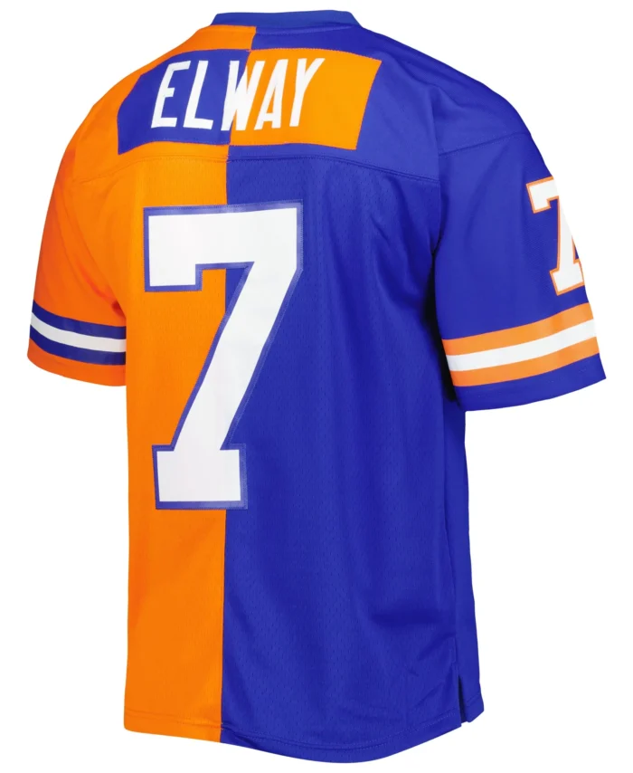 John Elway Denver Broncos Mitchell & Ness 1990 Split Legacy Replica Jersey - Royal/Orange