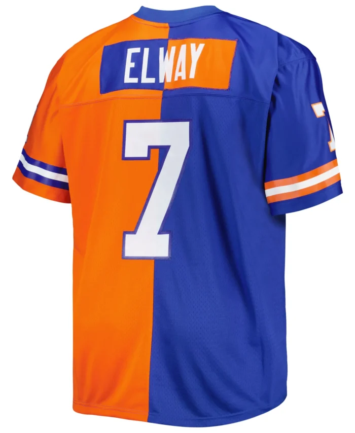 John Elway Denver Broncos Mitchell & Ness Big & Tall Split Legacy Retired Player Replica Jersey - Royal/Orange