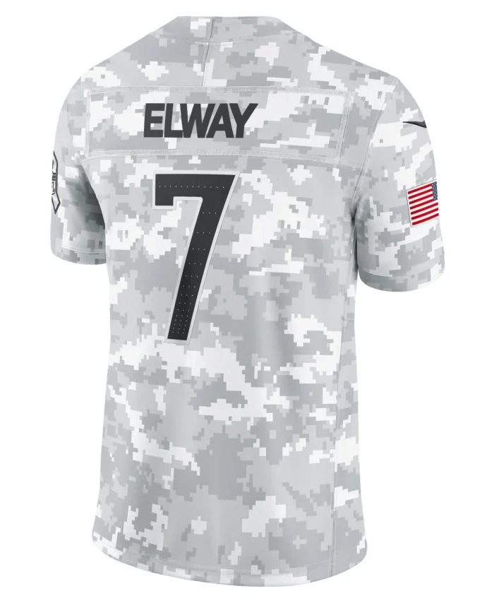 John Elway Denver Broncos 2024 Salute to Service Retired Player Limited Jersey - Arctic Camo