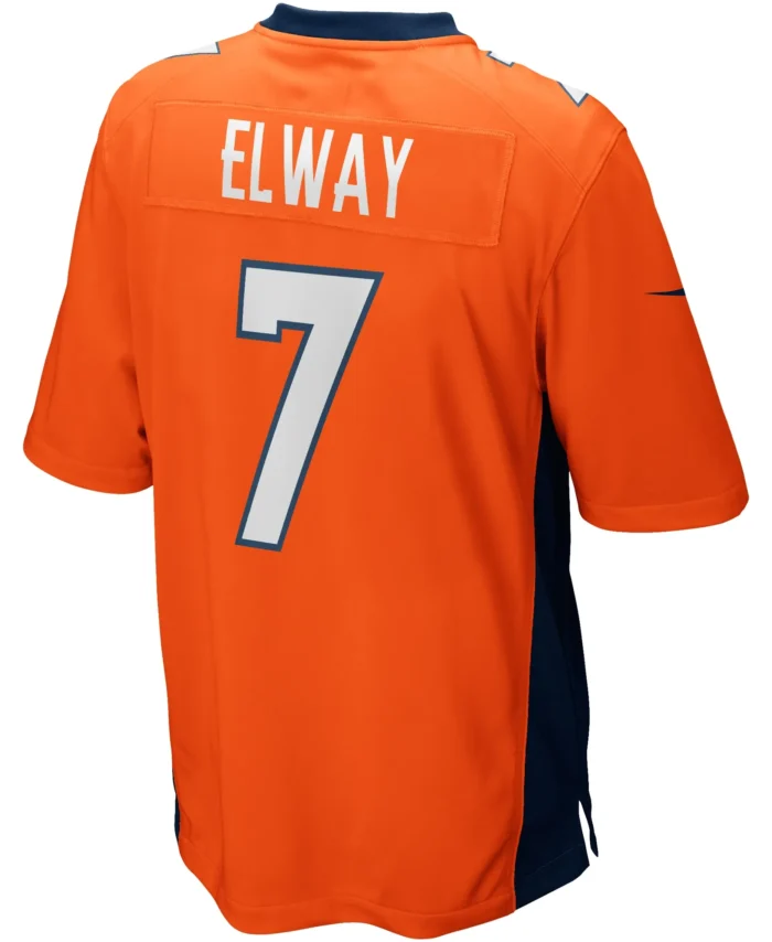 John Elway Denver Broncos Game Retired Player Jersey - Orange