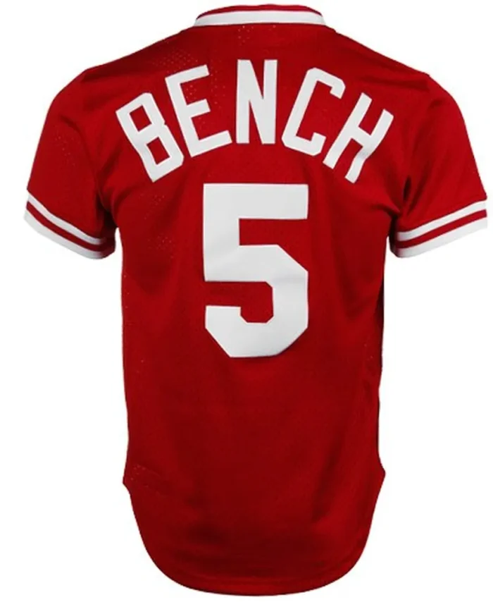 Johnny Bench Cincinnati Reds Mitchell Ness 1983 Authentic Cooperstown Collection Mesh Batting Practice Jersey - Red