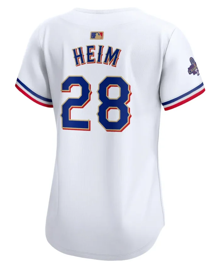 Jonah Heim Texas Rangers Women 2024 Gold Collection Limited Player Jersey- White