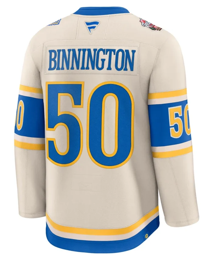 Jordan Binnington St. Louis Blues Fanatics 2025 NHL Winter Classic Premium Player Jersey - Cream