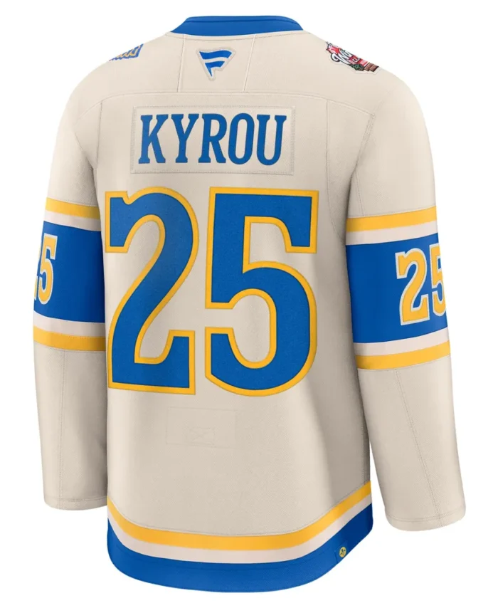 Jordan Kyrou St. Louis Blues Fanatics 2025 NHL Winter Classic Premium Player Jersey - Cream