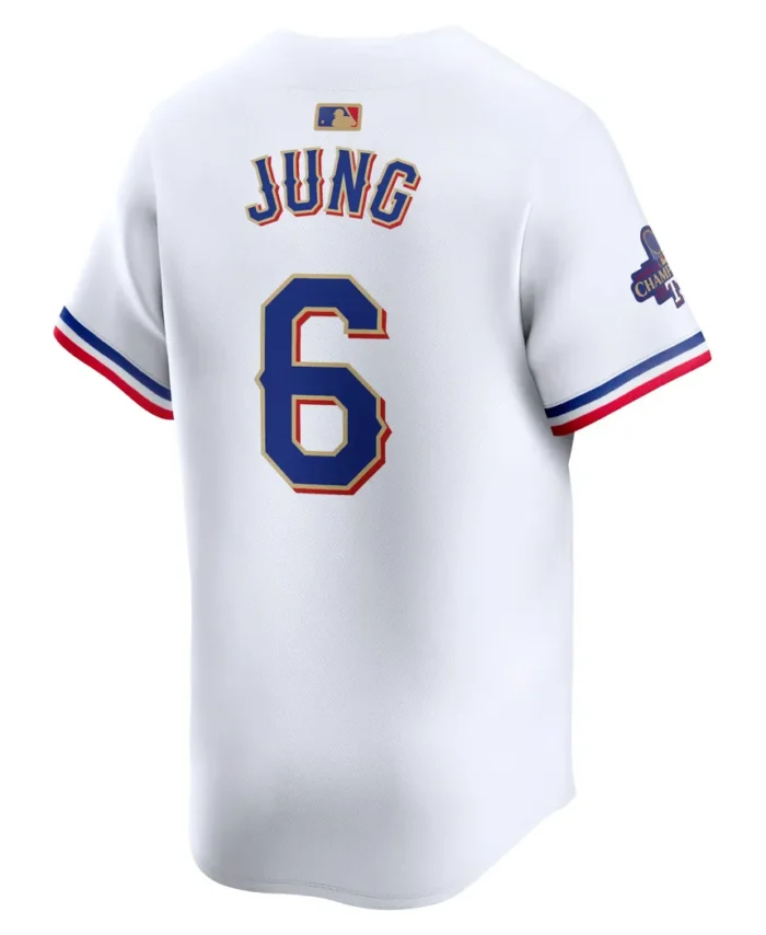 Josh Jung Texas Rangers 2024 Gold Collection Limited Player Jersey- White