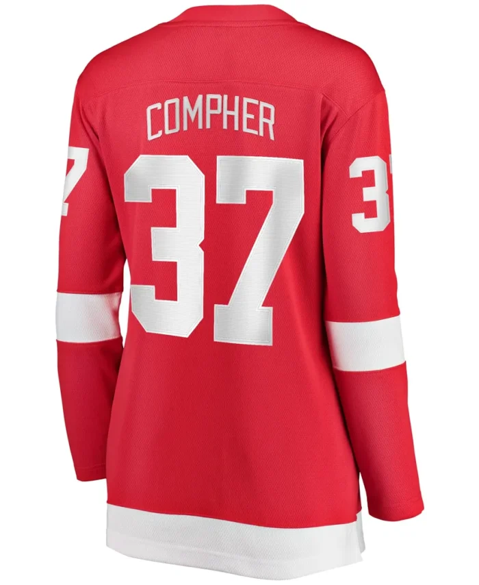 J.T. Compher Detroit Red Wings Fanatics Women Home Breakaway Player Jersey - Red