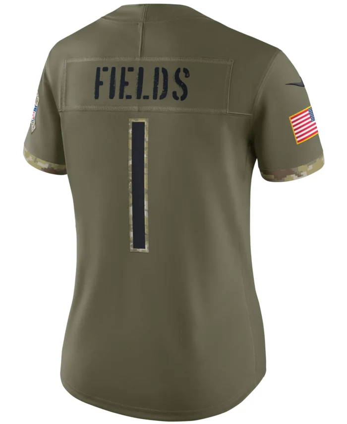 Justin Fields Chicago Bears Women's Salute To Service Limited Jersey - Olive