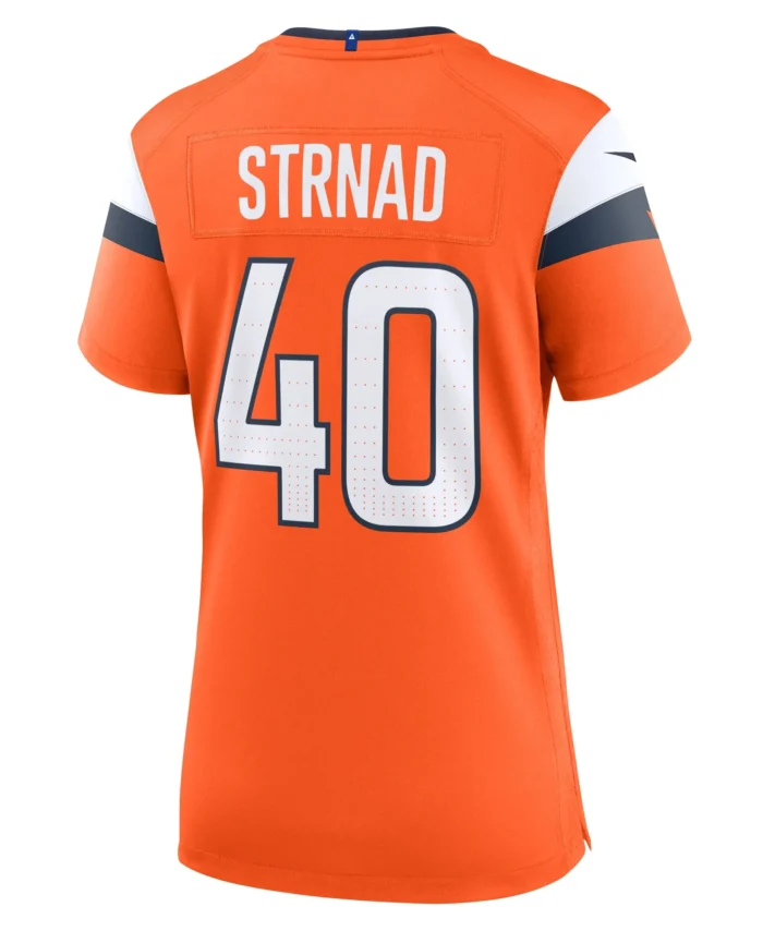 Justin Strnad Denver Broncos Women's Team Game Jersey -  Orange